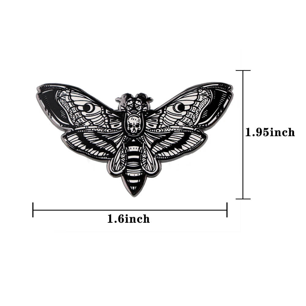 Death moth enamel pin