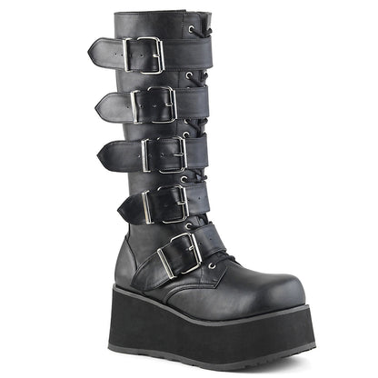 Gothic Dark Buckle Platform Boots