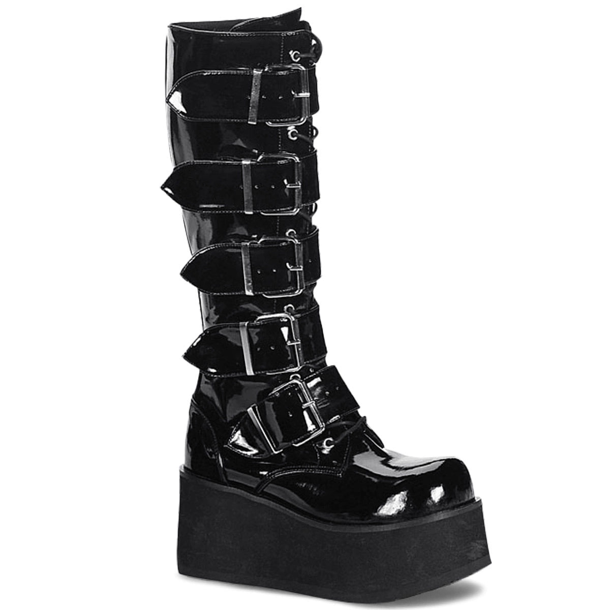 Gothic Dark Buckle Platform Boots