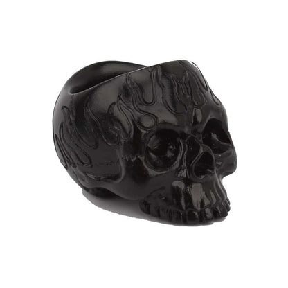 Small Black Skull Candlestick Holder