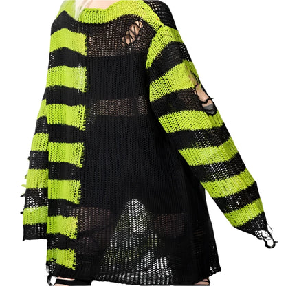 Split Contrast Frankenstein Sweater