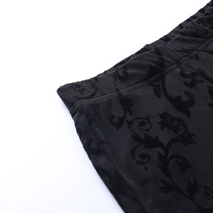 Mesh Occult Black Veil Lace Pants