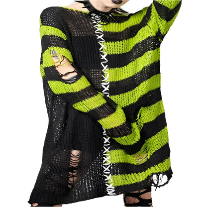 Split Contrast Frankenstein Sweater