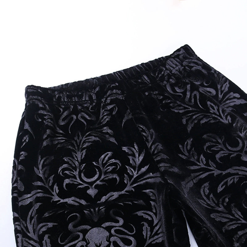 Dark Occult Velvet High Waist Pants