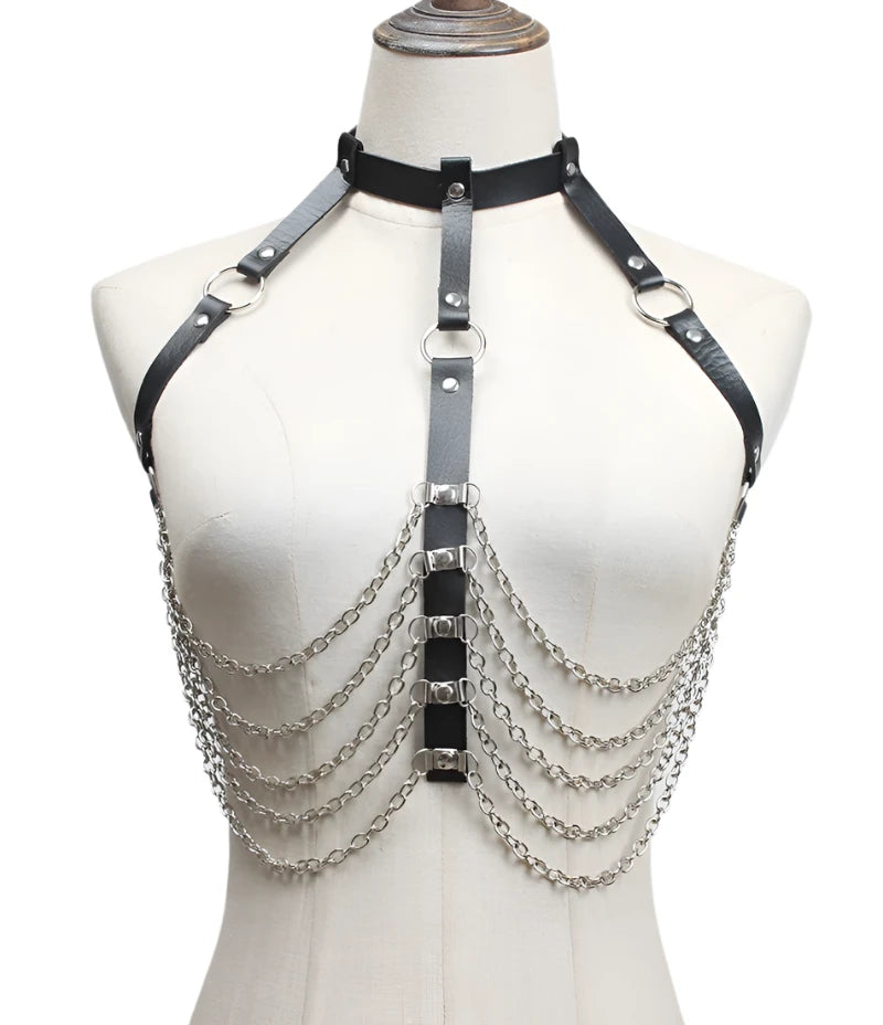 Multi-Layered Chain Chest Harness