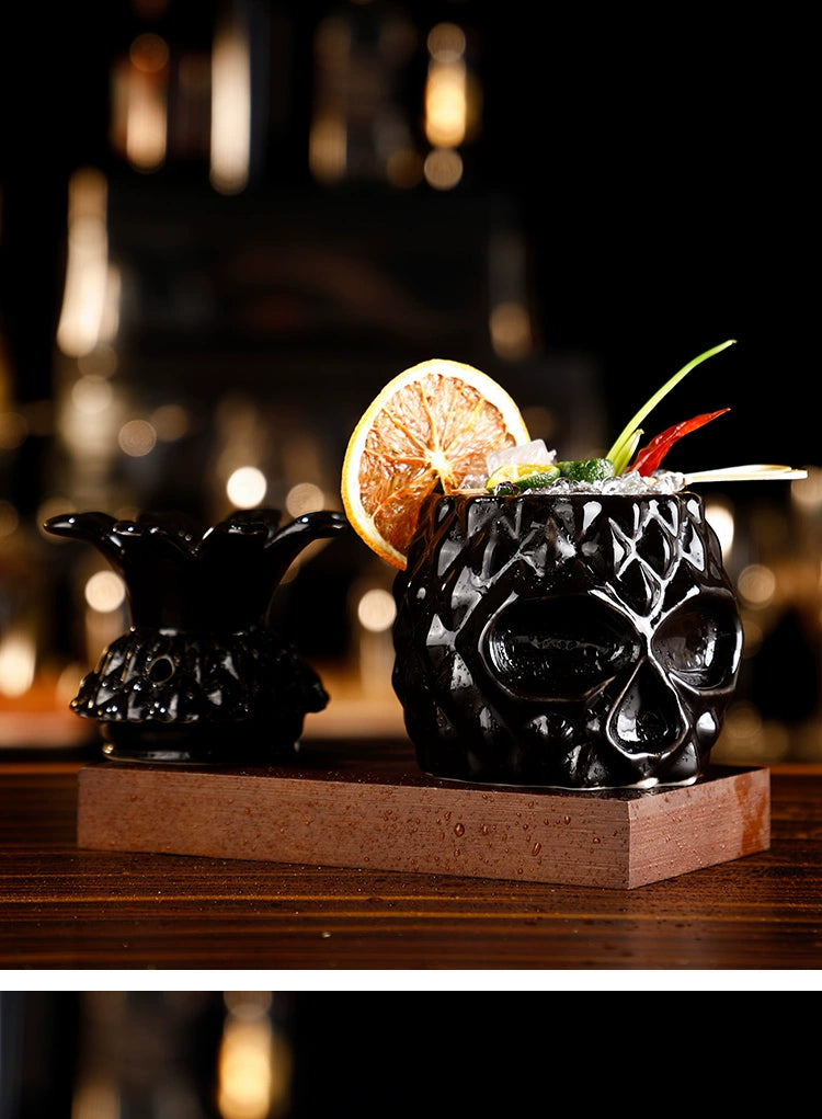 Black Skull Tiki Cup