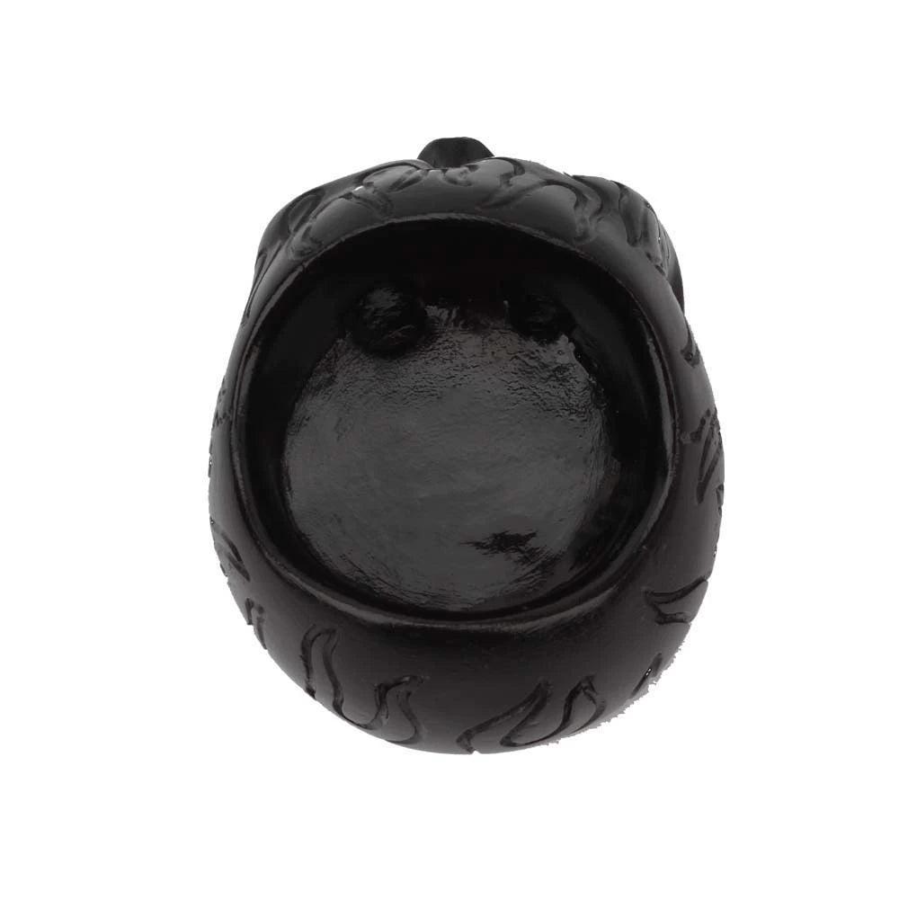 Small Black Skull Candlestick Holder