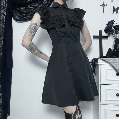 Gothic Frill Layered Top Dress