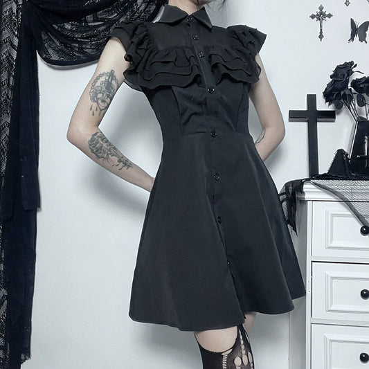 Gothic Frill Layered Top Dress