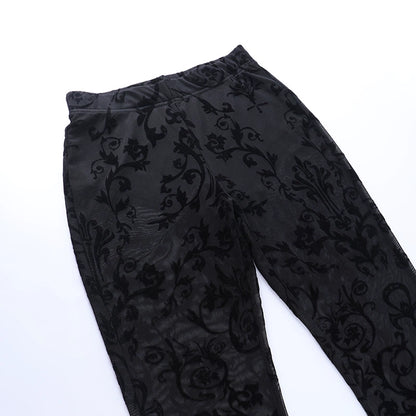 Mesh Occult Black Veil Lace Pants