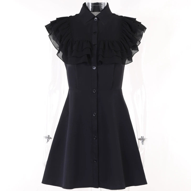 Gothic Frill Layered Top Dress