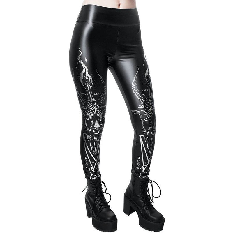 Punk Rock Extreme Gothic Baphomet Leggings