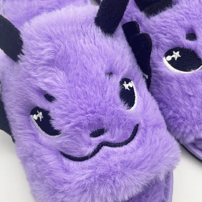 Cute Batty Purple House Slippers