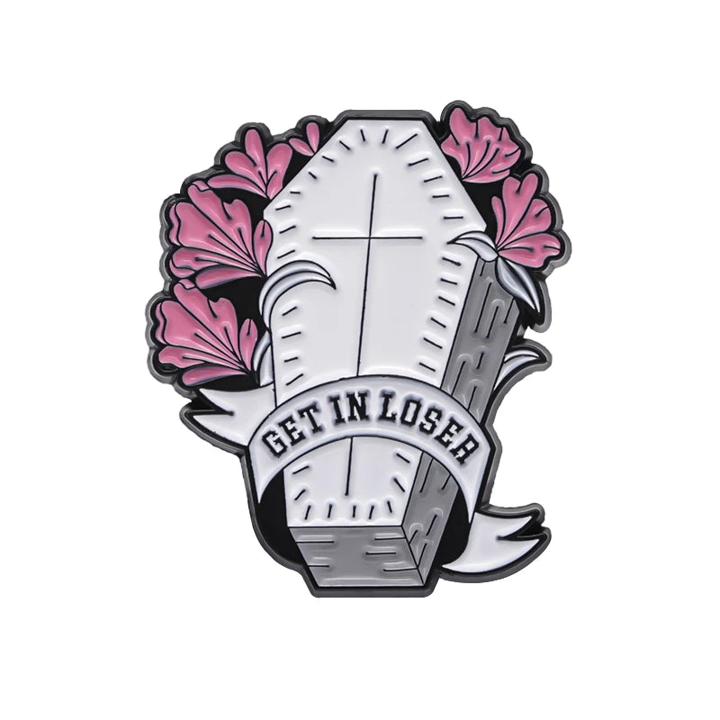 Pink Cute living Dead Girl Enamel Pins