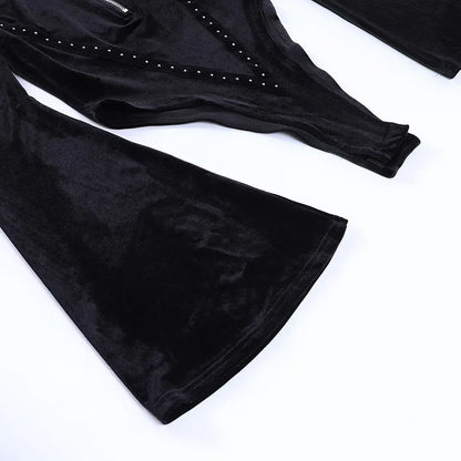 Gothic Velvet Halter Bodysuit