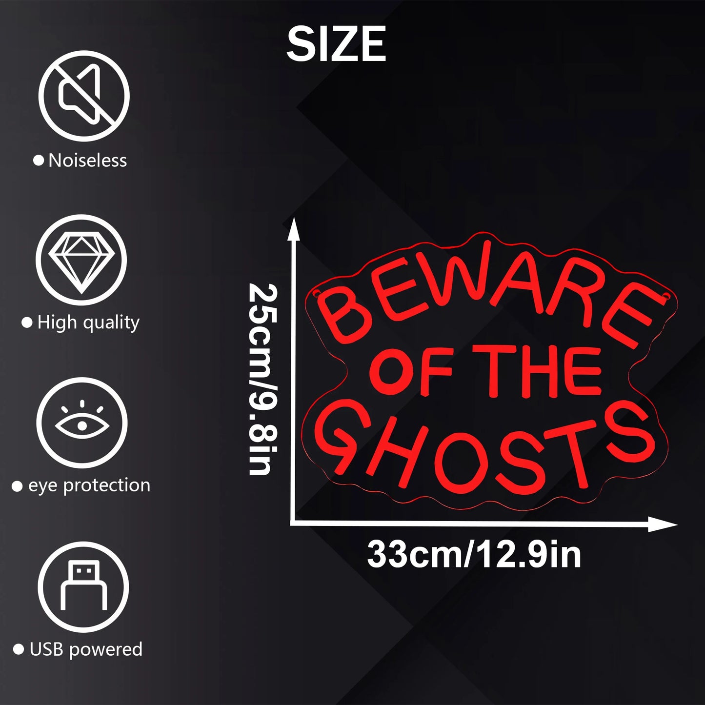 Beware of the ghosts LED Neon Sign