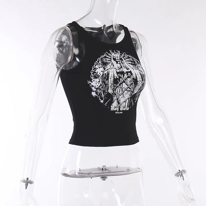 Old World Vintage Goth Crop Top Shirt