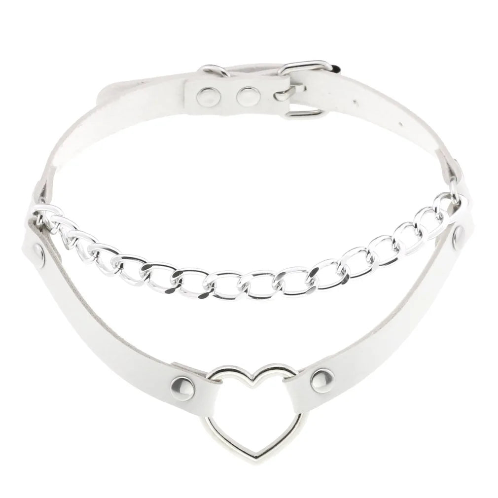 White Punk Choker Necklace