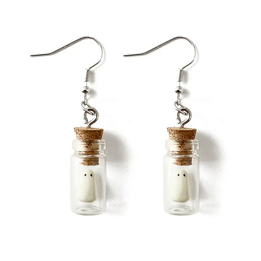 Glow in The Dark Ghost in Bottle Earrings