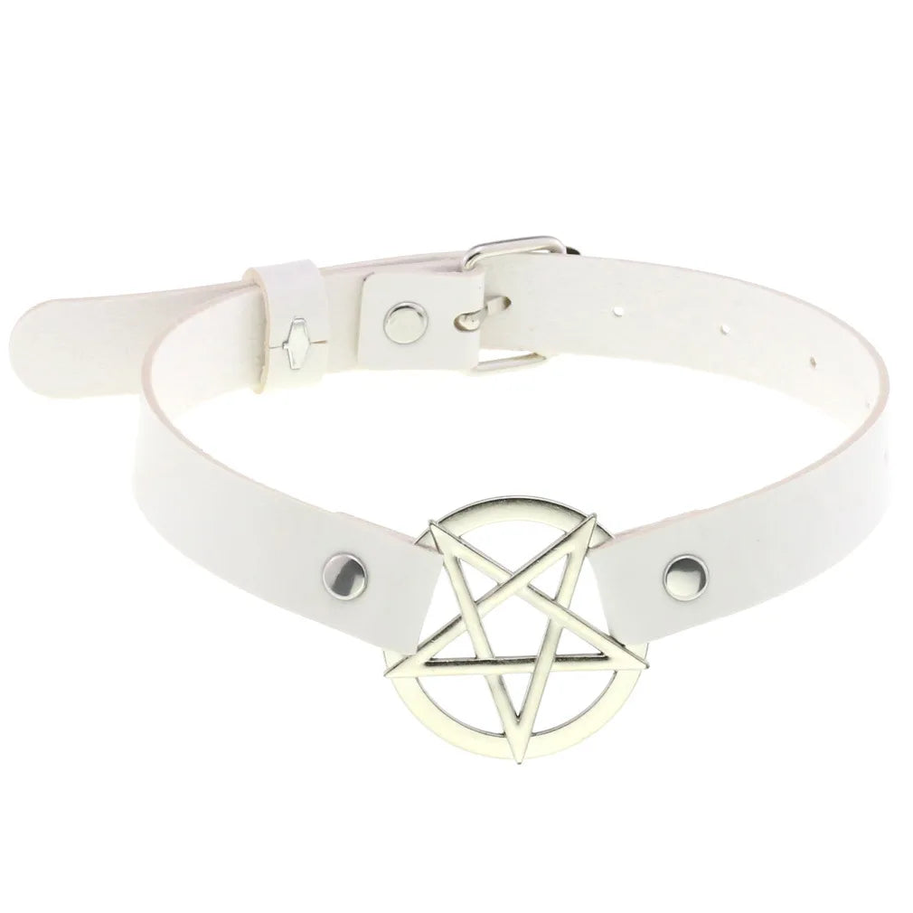 White Punk Choker Necklace