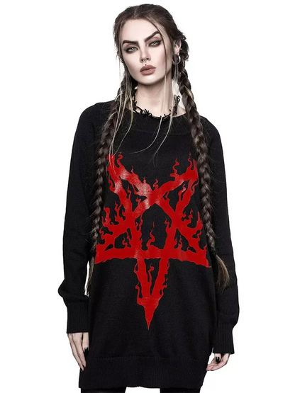 Burning Pentagram Occult Sweater