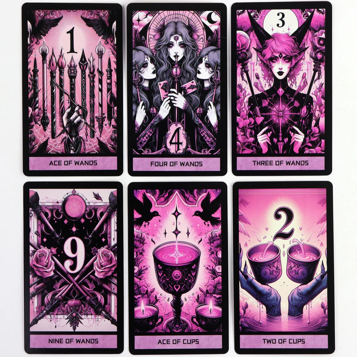 Pink Gothic Tarot Deck Cards For Family Party High Quality Fortune Telling Divination Tarot Cards Deck Game