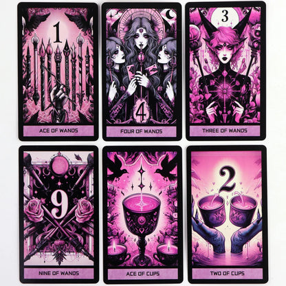 Pink Gothic Tarot Deck Cards For Family Party High Quality Fortune Telling Divination Tarot Cards Deck Game