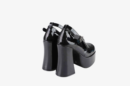 Spider Web Bat Wing Gothic School Girl Shoes