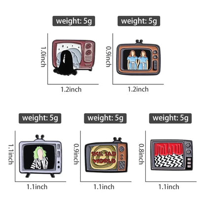 Horror Movie TV Set Enamel Pins