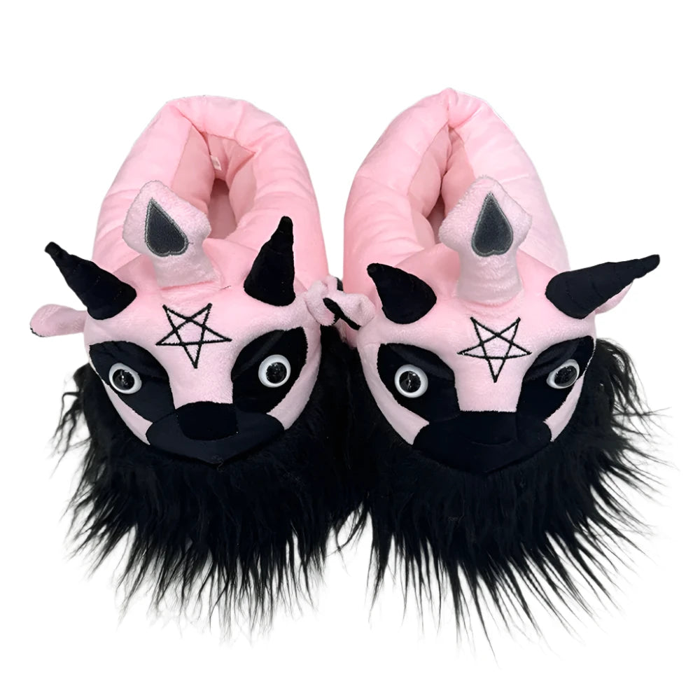 Pink Baphomet House Slippers