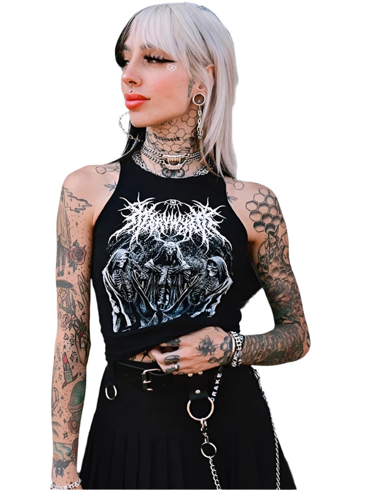 The Dark Wise Men Gothic Graphic Crop Top Shirt