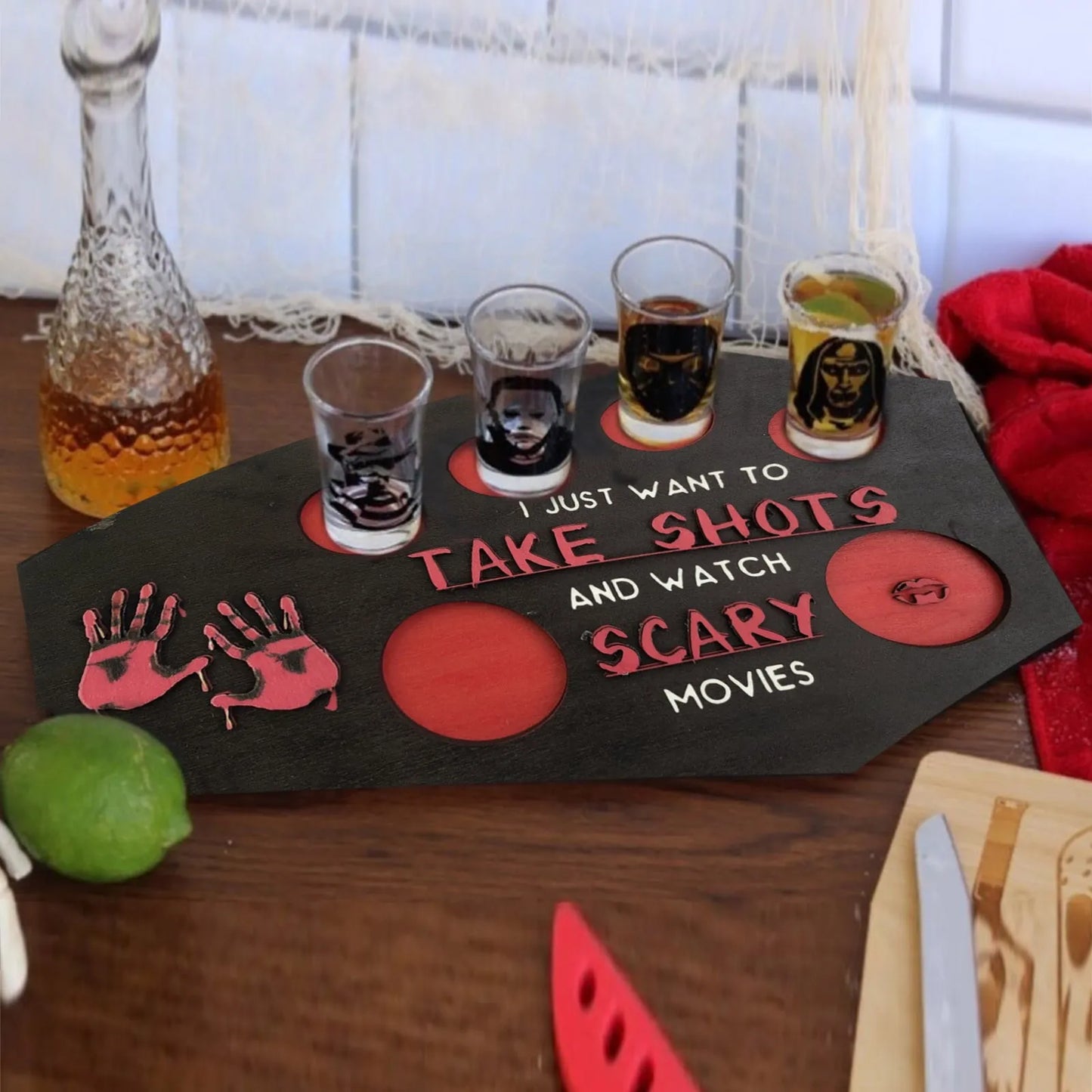 Shot & Scream Coffin Drinking Tray