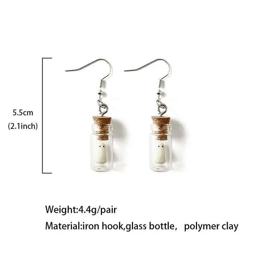 Glow in The Dark Ghost in Bottle Earrings