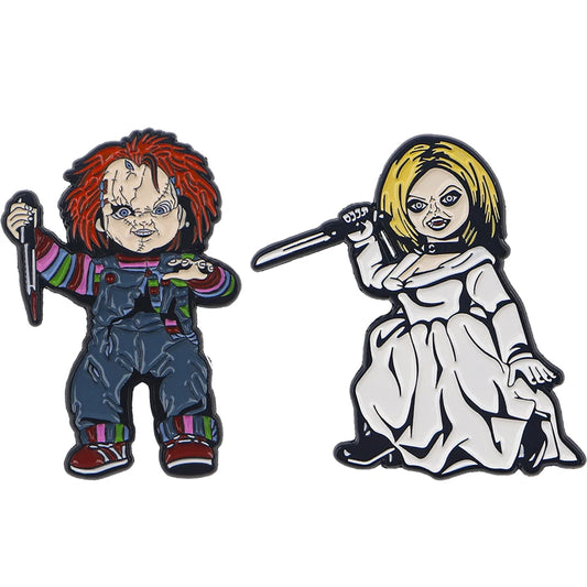 Chucky and Bride Enamel Pins