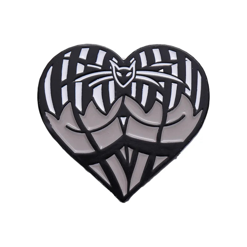 Spooky Heart Enamel Pins