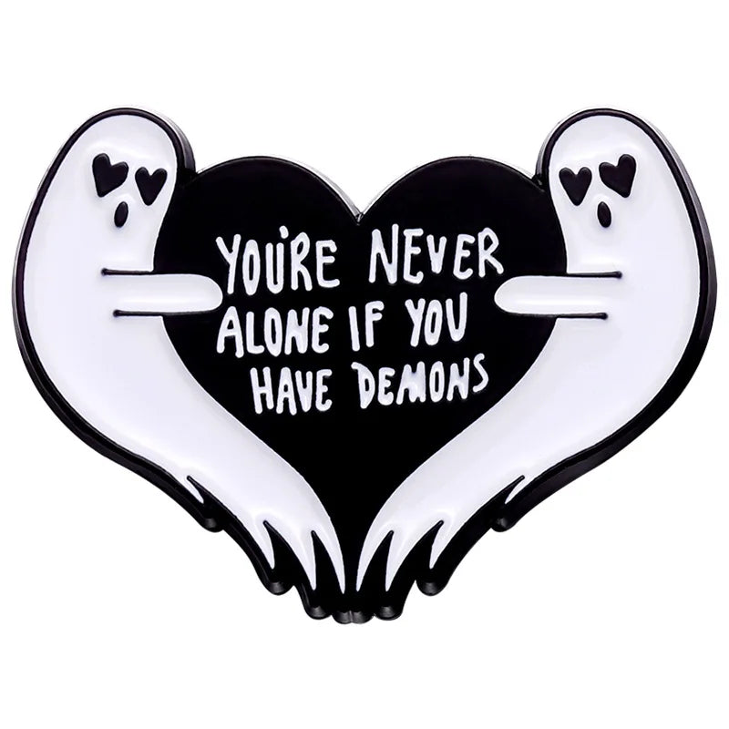 Spooky Heart Enamel Pins