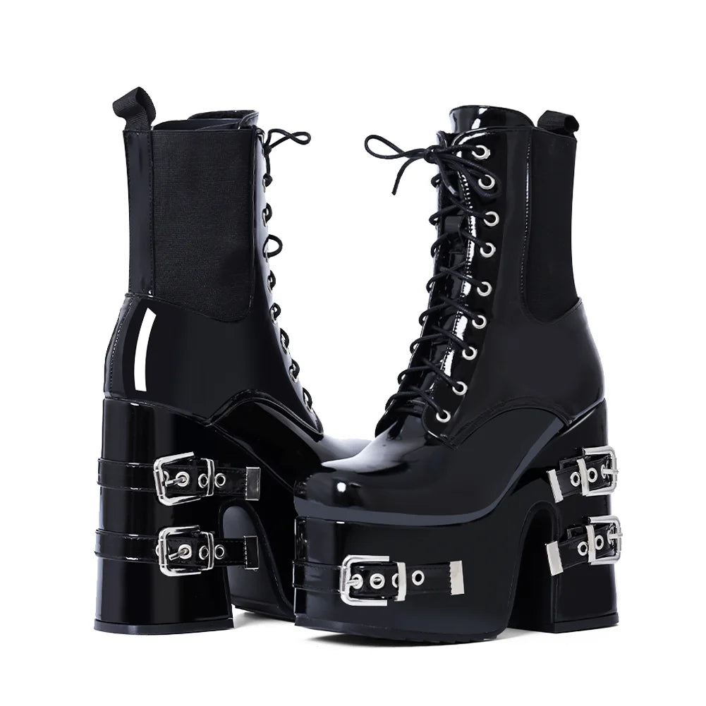 Alternative Buckle Platform Boots