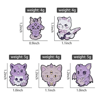 Demon Kitty Enamel Pins