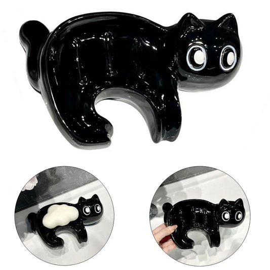 Black Cat Soap Tray