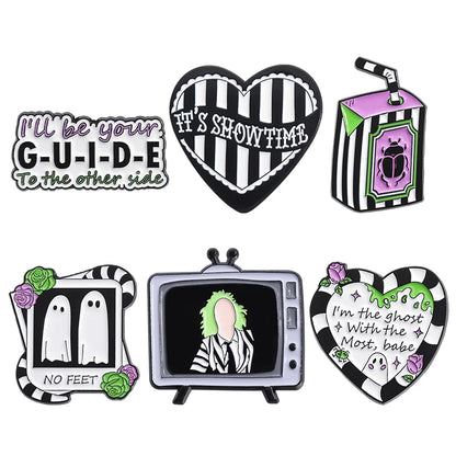 Beetlejuice Enamel Pins