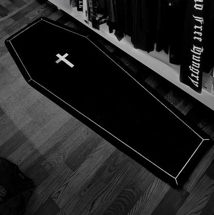 Simple Cross Coffin Rug