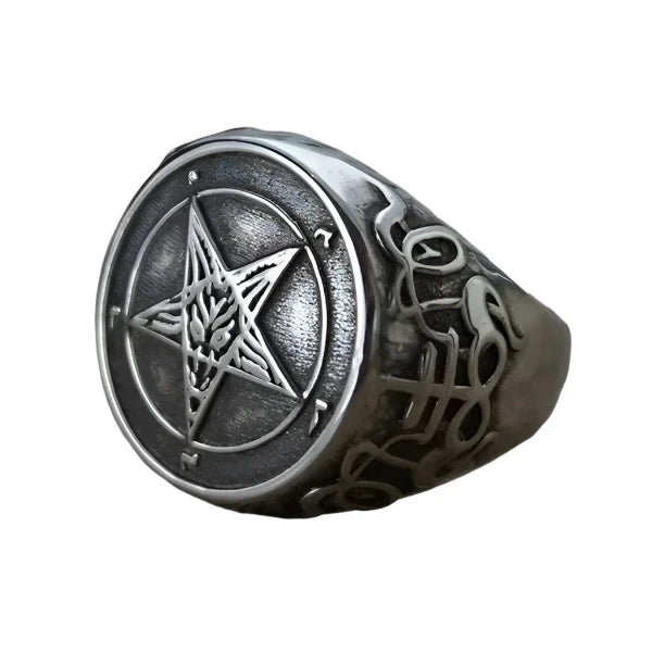 Baphomet Pentagram Ring