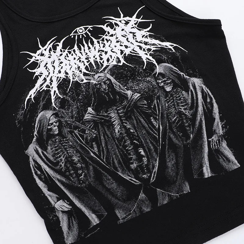 The Dark Wise Men Gothic Graphic Crop Top Shirt