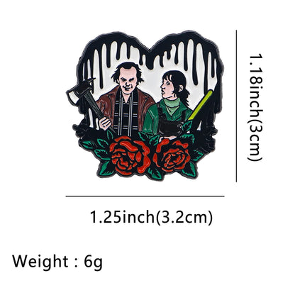 Spooky Movie Couples Enamel Pins