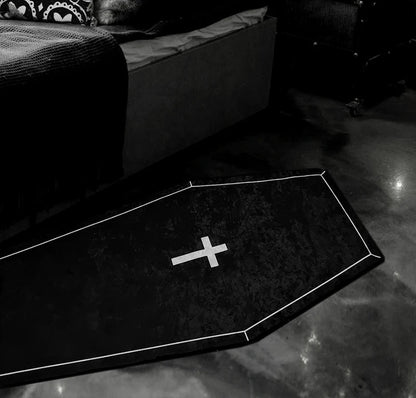 Simple Cross Coffin Rug