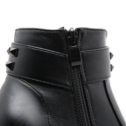 Gothic Black Studded Ankle Boots