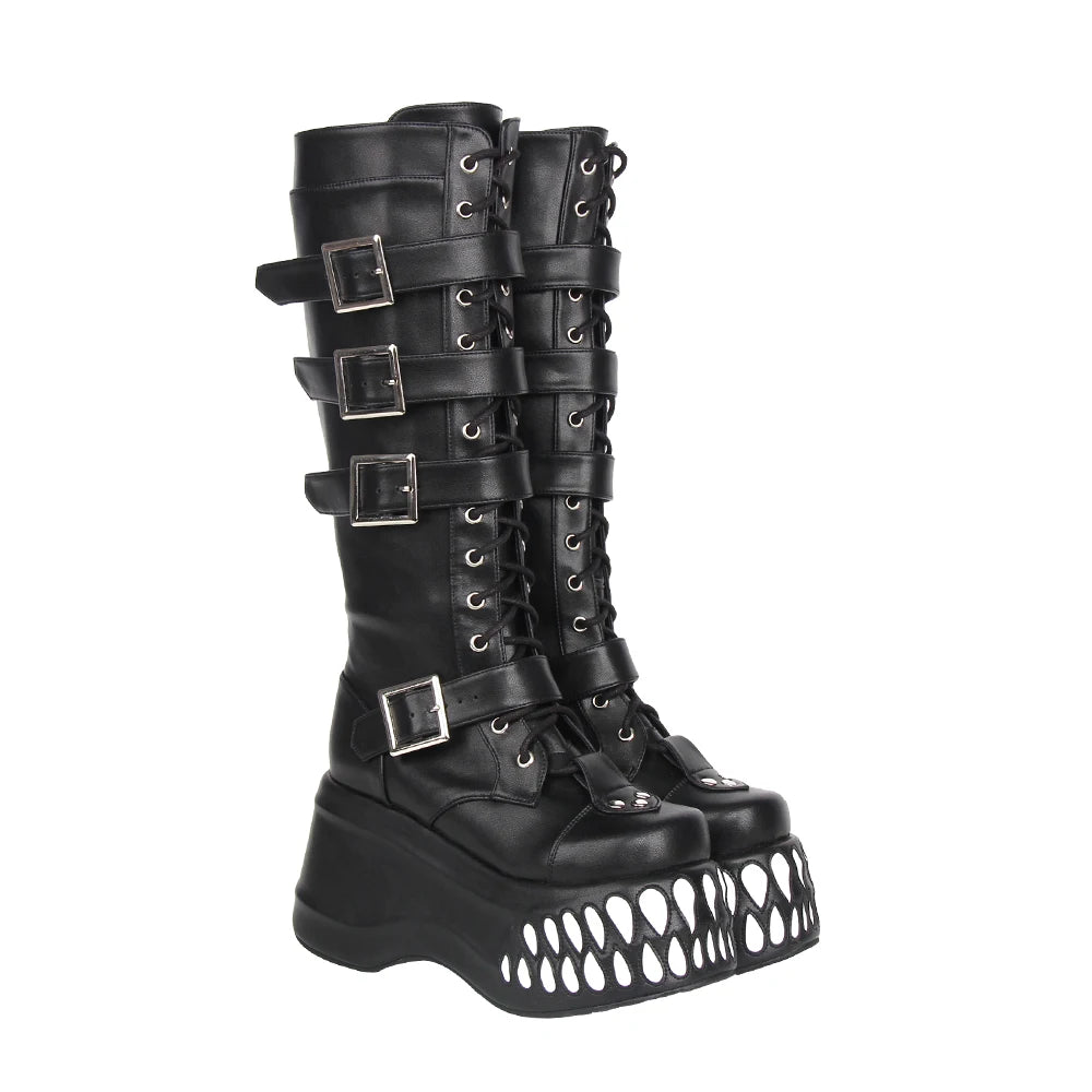 Teeth Monster Platform Combat Boots