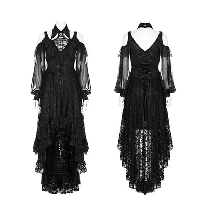 Gothic Irregular Hem Lace Slim Fit Dress