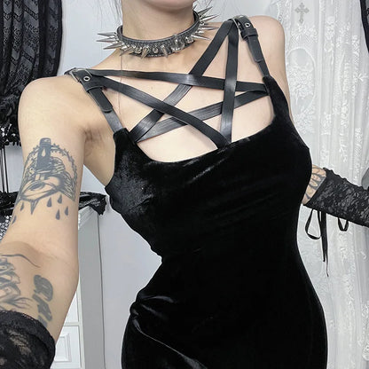 Goth Velvet Pentagram Dress