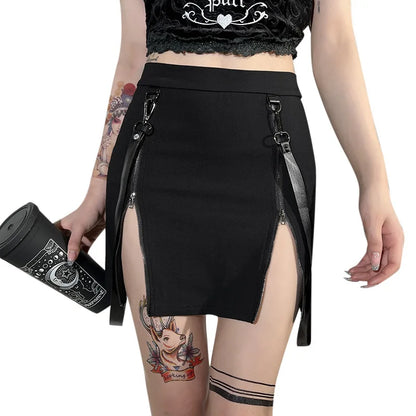 Double Trouble Leg Slit Gothic Skirt